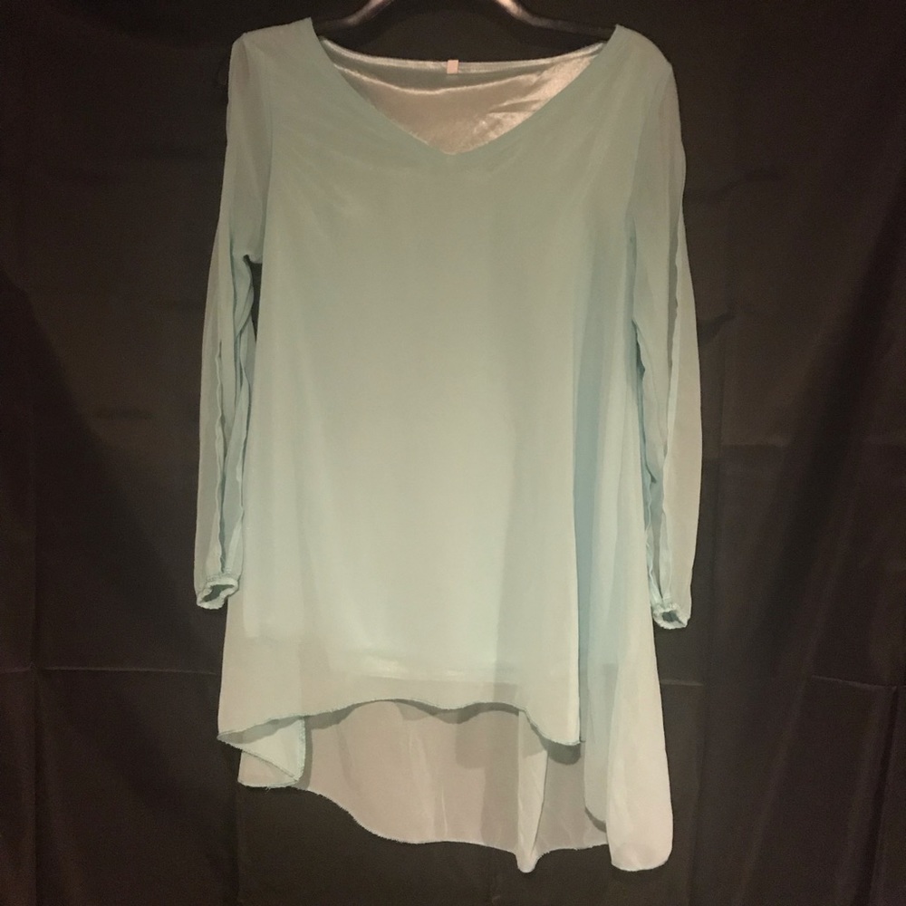 Sheer Blouse with open long sleeves